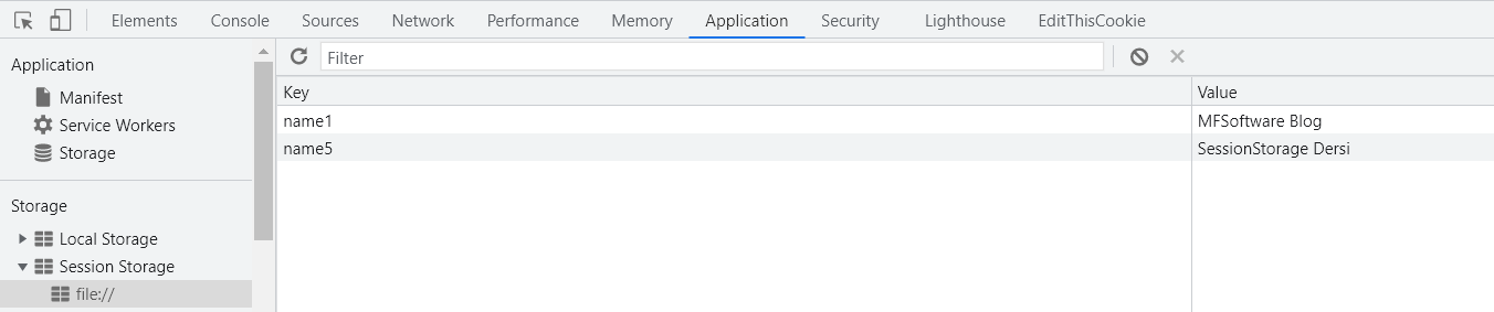 Javascript SessionStorage Kullanımı | MFSoftware Blog
